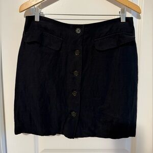 J. Crew Black Button-Down Mini Skirt
